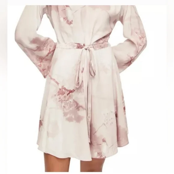 All Saints Cassandra Ume Petal Pink Dress Long Sleeve Size 4 - Picture 2 of 16